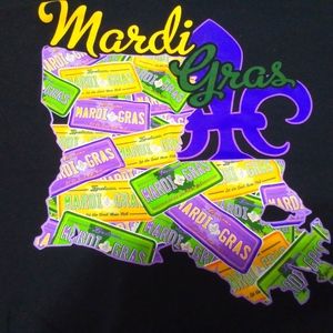 Mardi gras Louisiana licenses plate extra large t-shirt